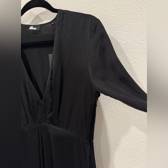 NWT The Kooples Black Long Sleeve V Neckline Maxi Dress Size 2 - Picture 6 of 17